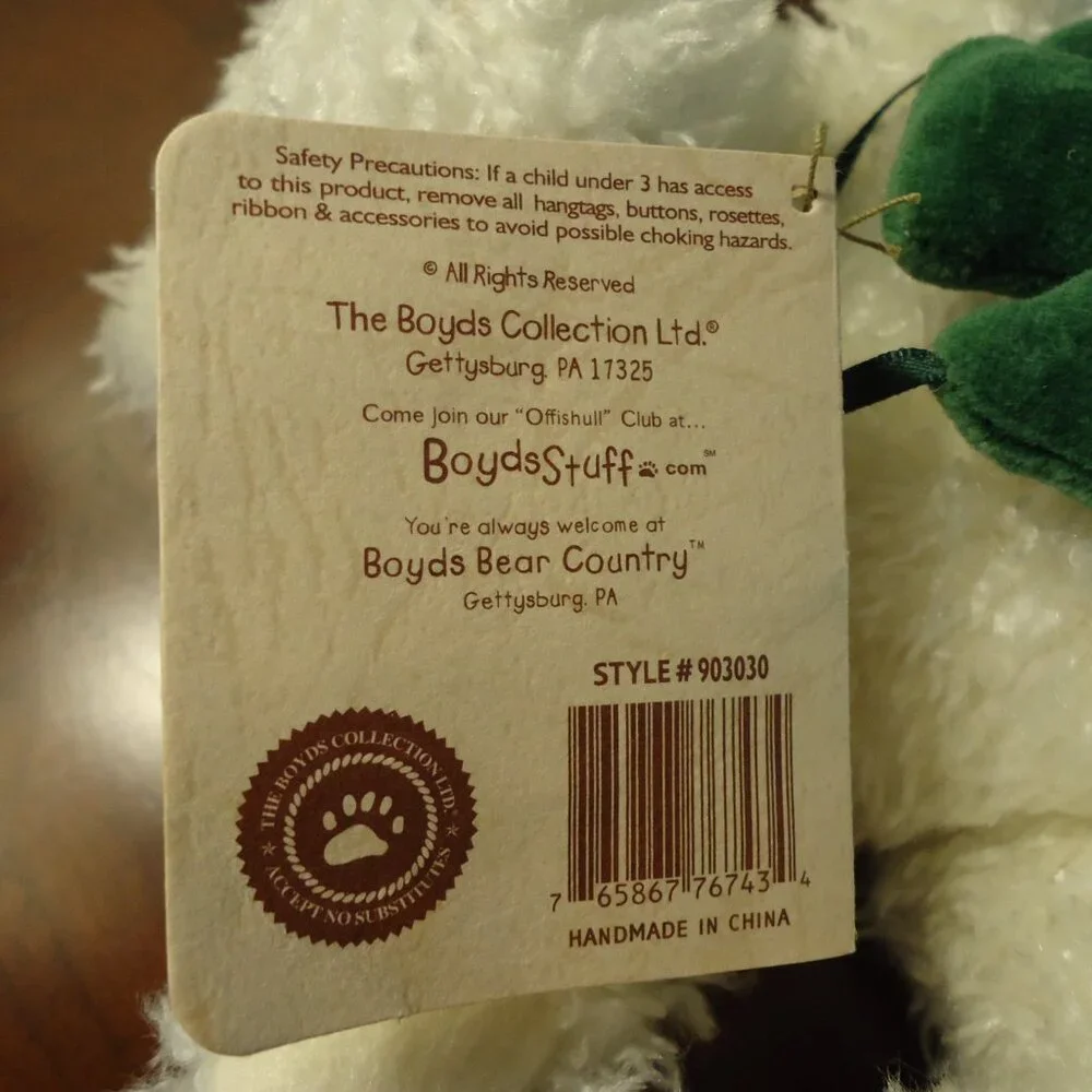 Longaberger Lots of Luck Basket w/ Boyds Bears LIAM Bear